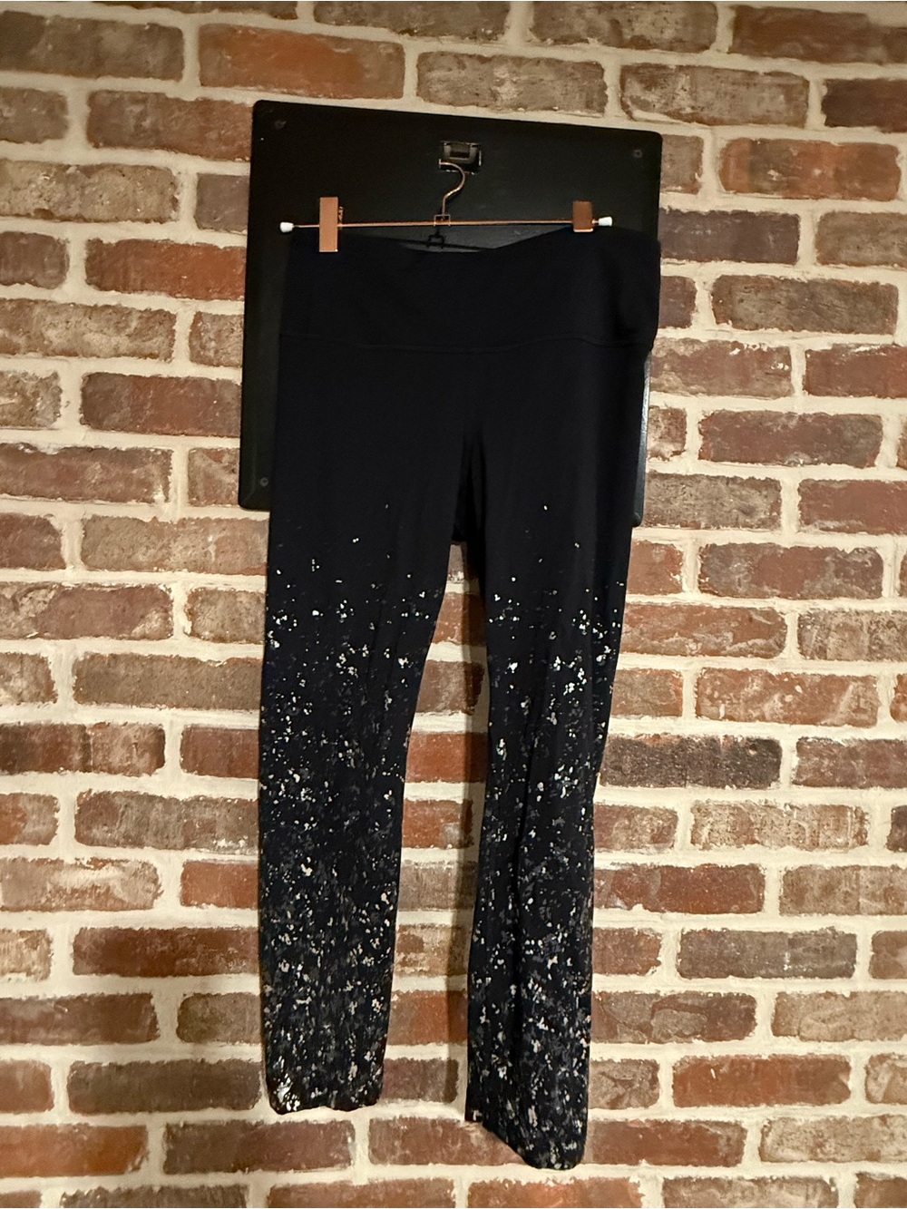 Lululemon Black Leggings with reflective Splatter Accents